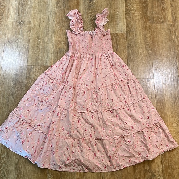 Bridgerton X Hill House X Phenomenal - Ellie Nap Dress Pink Floral EUC Large L - Picture 3 of 11